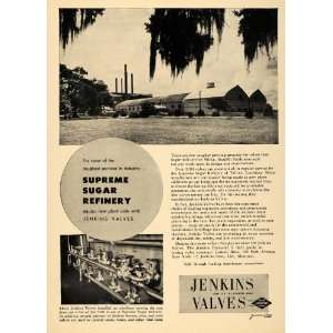 1951 Ad Jenkins Bros Valves Supreme Sugar Refinery   Original Print Ad 