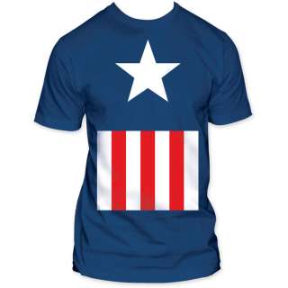 New Captain America Logo Red White & Blue Suit T shirt  