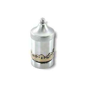   Silver Spice Box with Jerusalem and Cylinder Shape