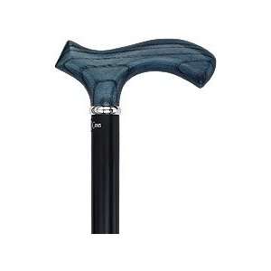  Denim Blue Ash Fritz Walking Cane With Black Beechwood 