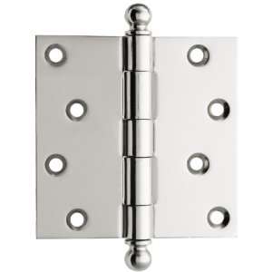   Steel Door Hinge With Ball Tips in Polished Nickel.