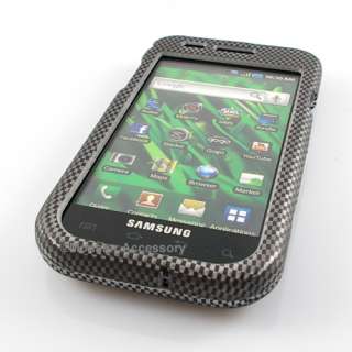 The Samsung Vibrant T959 Carbon Fiber Style Rubberized Hard Cover Case 