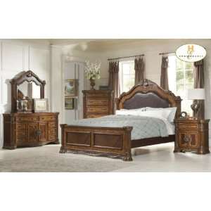   Brown Bedroom Set (King Size Bed, Nightstand, Dresser)