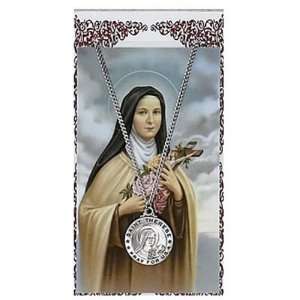  St. Therese Medal with Prayer Card Jewelry