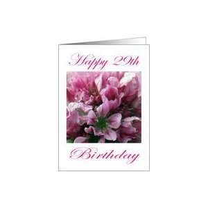  Happy 29 th Birthday Pink and Green Flower Card Toys 
