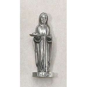  St. Lucy 3 Patron Saint Statue Genuine Pewter Catholic 