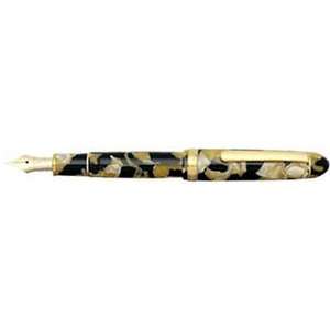  Platinum Celluloid Fountain Pen With Gold Trim (Calico 