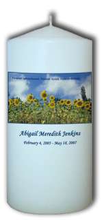 Personalized Remembrance & Memorial Candle   Sunflower  
