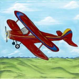 Red Jenny Vintage Airplane Art