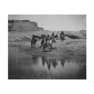  Six Navajo Indians on horseback, at Oasis Curtis 