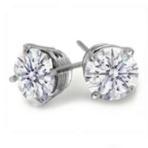   20Ct Round Diamond Solitaire Stud Earrings 18k Gold Certify Jewelry
