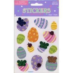   Easter Egg Stickers, 1 Sheet, 13 Stickers Arts, Crafts & Sewing