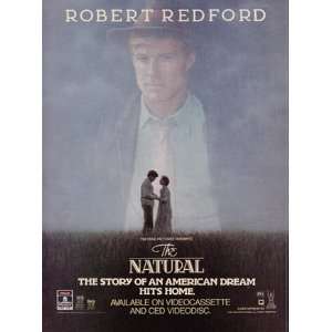  Print Ad 1985 The Natural VHS Promo, Robert Redford RCA Books