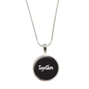  Together on Black Pendant with Sterling Silver Plated Chain 