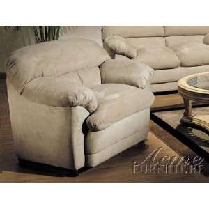  Sofa Chair with Wooden Legs Khaki Microfiber