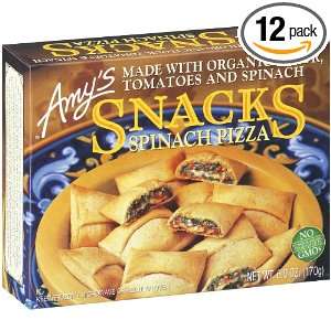 Amys Spinach Pizza Snacks, Organic, 6 Ounce Boxes (Pack of 12 