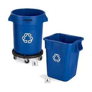 RUBBERMAID BRUTE Round Recycling Collector  Letter B   Blue