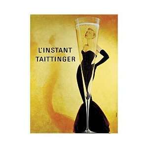Champagne Taittinger by Unknown. CANVAS with 1 1/2 inch bars. 22.38 