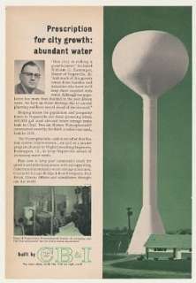  1964 Naperville IL CB&I Waterspheroid Water Tank Print Ad 