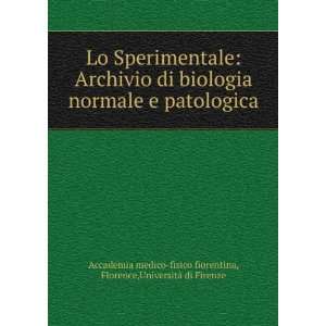 Lo Sperimentale Archivio di biologia normale e patologica Florence 
