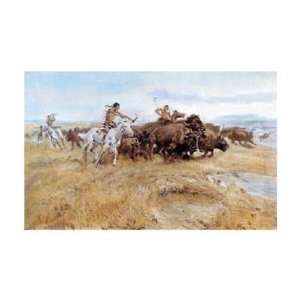  Charles Russell   Buffalo Hunt Giclee Canvas