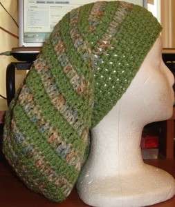 LG TEA LEAF & ASPEN Crocheted TAM/SLOUCH Hat ~PRETTY~  
