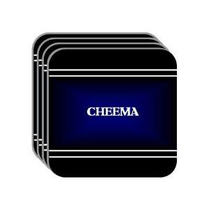 Personal Name Gift   CHEEMA Set of 4 Mini Mousepad Coasters (black 