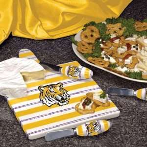 LSU Tigers Ceramic Cheese Board Set 