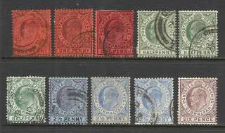 GIBRALTAR 1903   1912 M/U   EDWARD VII ISSUES (10)  