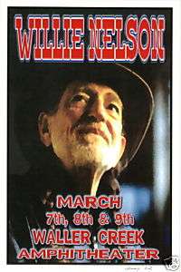 WILLIE NELSON rare CONCERT POSTER collectible  