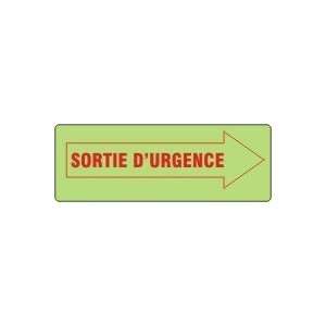  SORTIE DURGENCE (FRENCH) Sign   5 x 14 Plastic