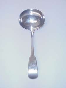 AMERICAN COIN SILVER SAUCE LADLE PITKIN & ROOT 1830S  
