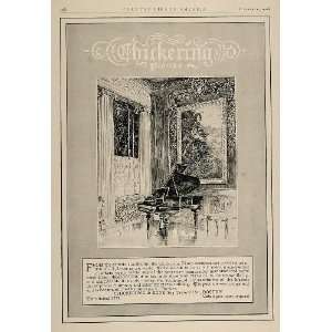  1906 Ad Chickering Grand Piano Boston Drawing Room 