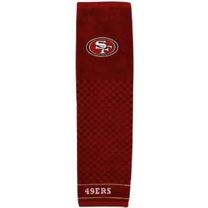   49ers Cardinal Embroidered Tri Folded Towel