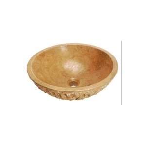  Belle Foret Chiseled Round Stone Lavatory Sink BFL6CT 