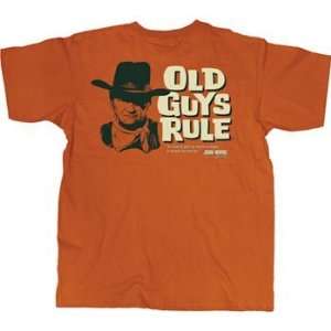   OG006JW M Old Guys Rule John Wayne The Code Texas Orange Tee   Medium