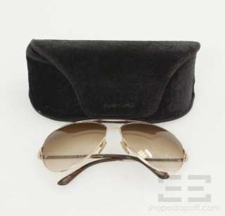 Tom Ford Brown & Gold Aviator Charles Sunglasses  