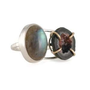  MELISSA JOY MANNING  Double Ring with Geode and 