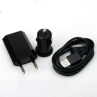 USB Cable+USB Charger+Car Charger for iPhone 4 3G S IG1  