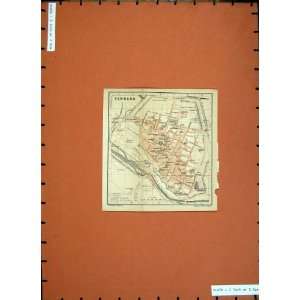   1906 Map Ferrara Street Plan Savonarola Seminario