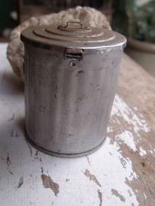 Wacky Small Older Vintage Tin Garbage Can Box Hidden Ashtray  