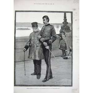   1882 Waterloo Old Soldiers Men Chelsea Embankment Art