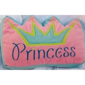    Pink and Blue Princess Crown Girls Room Pillow Toys & Games