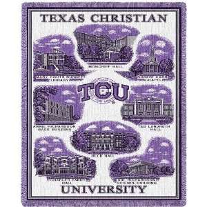  Texas Christian University Collage Jacquard Woven Throw 