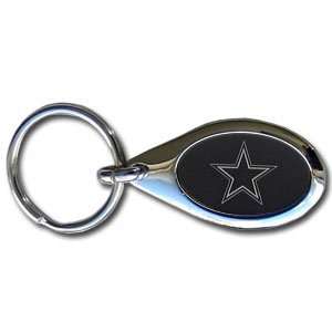 Dallas Cowboys Black Oval Key Chain   NFL Football Fan Shop Sports 