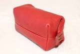 COACH VINTAGE LEATHER RED TOP ZIP DOMED COSMETIC CASE CLUTCH BAG 