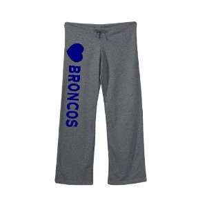  Womens Broncos Sweatpants Gray Size Large Sports 