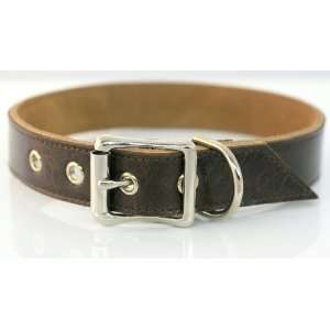  Scrappy Pets Recycled Leather Dog Collar Brown Sports 