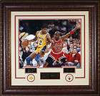 Michael Jordan & Magic Johnson Laser Engraved Autographed Framed 16x20 