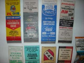 14 Vintage Matchbook Covers Ford & Chevrolet Cars  